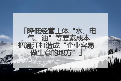 降低经营主体“水、电、气、油”等要素成本 把通江打造成“企业容易做生意的地方”